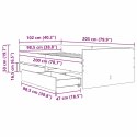 VidaXL Ramka łóżka Czarny Dąb 100 x 200 cm Lite drewno sosnowe