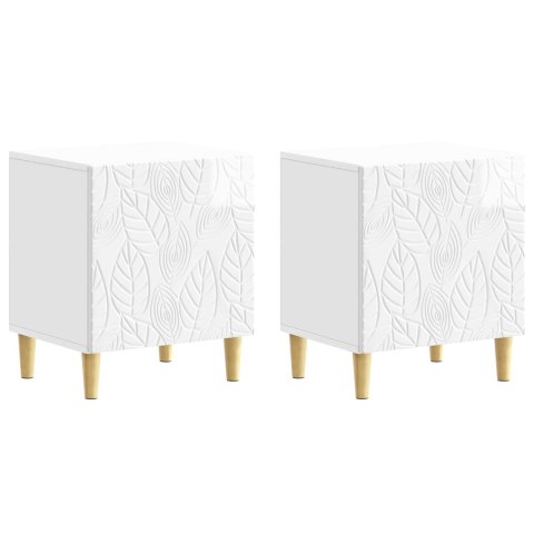 VidaXL Stolik nocny 2 pcs Biały wysoki połysk 43 x 34,5 x 50 cm