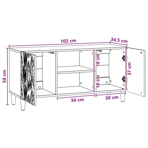 VidaXL Szafka pod telewizor 102 x 34,5 x 50 cm Dąb wędzony