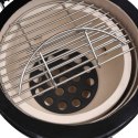 VidaXL Ceramiczny grill kamado z wędzarnią, 2-w-1, 56 cm, czarny