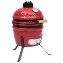 VidaXL Ceramiczny grill kamado z wędzarnią, 2-w-1, 56 cm, czerwony