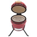 VidaXL Ceramiczny grill kamado z wędzarnią, 2-w-1, 56 cm, czerwony