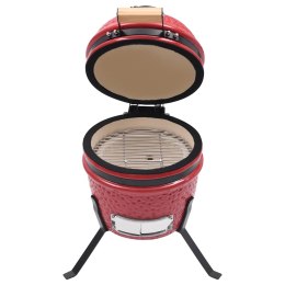 CERAMICZNY GRILL KAMADO Z WĘDZARNIĄ 2-W-1 56CM CZERWONY