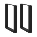 NOGI DO STOŁU JADALNEGO W KSZTAŁCIE LITERY U 2 SZT. CZARNE 60X(72-73)CM STAL