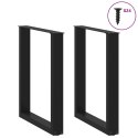 NOGI DO STOŁU JADALNEGO W KSZTAŁCIE LITERY U 2 SZT. CZARNE 60X(72-73)CM STAL