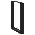 NOGI DO STOŁU JADALNEGO W KSZTAŁCIE LITERY U 2 SZT. CZARNE 60X(72-73)CM STAL