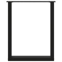NOGI DO STOŁU JADALNEGO W KSZTAŁCIE LITERY U 2 SZT. CZARNE 60X(72-73)CM STAL
