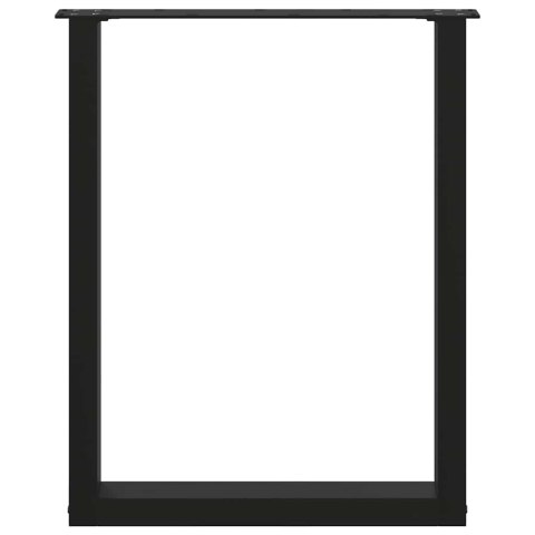 NOGI DO STOŁU JADALNEGO W KSZTAŁCIE LITERY U 2 SZT. CZARNE 60X(72-73)CM STAL