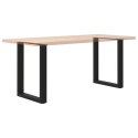 NOGI DO STOŁU JADALNEGO W KSZTAŁCIE LITERY U 2 SZT. CZARNE 60X(72-73)CM STAL