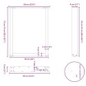 NOGI DO STOŁU JADALNEGO W KSZTAŁCIE LITERY U 2 SZT. CZARNE 60X(72-73)CM STAL