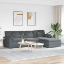 SOFA MODUŁOWA Z PODNÓŻKIEM I PODUSZKAMI CIEMNOSZARA