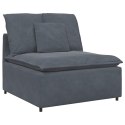 SOFA MODUŁOWA Z PODNÓŻKIEM I PODUSZKAMI CIEMNOSZARA