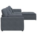 SOFA MODUŁOWA Z PODNÓŻKIEM I PODUSZKAMI CIEMNOSZARA