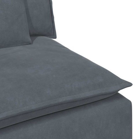 SOFA MODUŁOWA Z PODNÓŻKIEM I PODUSZKAMI CIEMNOSZARA