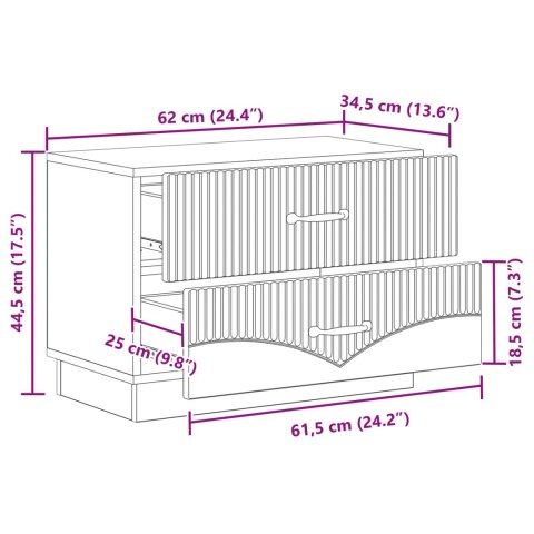 VidaXL Szafka Nocna z szufladą Stare drewno 62 x 34,5 x 44,5 cm