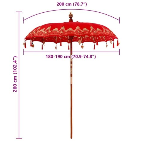 BALIŃSKI PARASOL CZERWONY 185X185X260CM