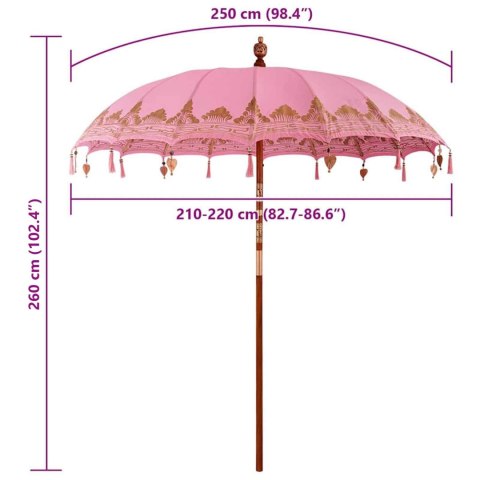 BALIŃSKI PARASOL RÓŻOWY 215X215X260CM