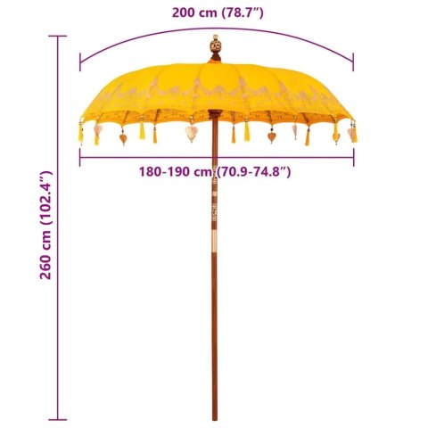 BALIŃSKI PARASOL ŻÓŁTY 185X185X260CM