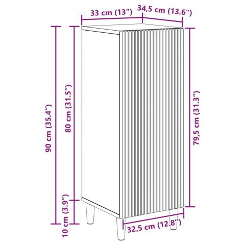 VidaXL Bufet Stare drewno 33 x 34,5 x 90 cm Drewno inżynieryjne