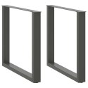 NOGI DO STOŁU JADALNEGO W KSZTAŁCIE LITERY U 2 SZT. ANTRACYT 80X(72-73)CM STAL