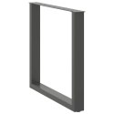 NOGI DO STOŁU JADALNEGO W KSZTAŁCIE LITERY U 2 SZT. ANTRACYT 80X(72-73)CM STAL