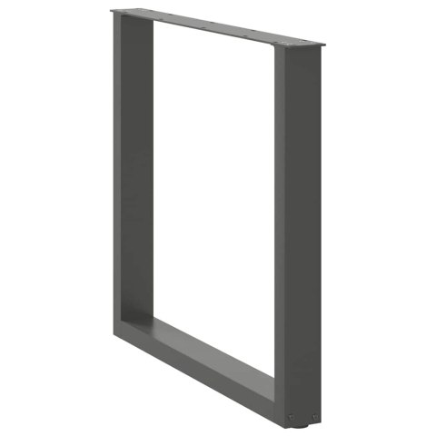NOGI DO STOŁU JADALNEGO W KSZTAŁCIE LITERY U 2 SZT. ANTRACYT 80X(72-73)CM STAL