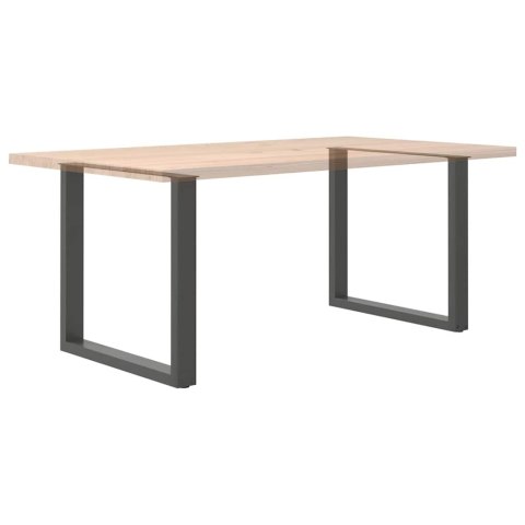 NOGI DO STOŁU JADALNEGO W KSZTAŁCIE LITERY U 2 SZT. ANTRACYT 80X(72-73)CM STAL