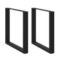 NOGI DO STOŁU JADALNEGO W KSZTAŁCIE LITERY U 2 SZT. CZARNE 90X(72-73)CM STAL