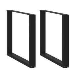 NOGI DO STOŁU JADALNEGO W KSZTAŁCIE LITERY U 2 SZT. CZARNE 90X(72-73)CM STAL