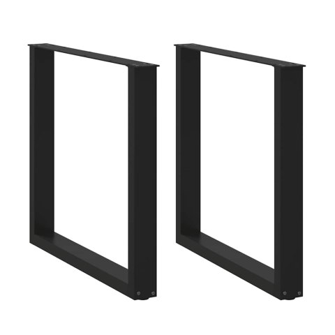 NOGI DO STOŁU JADALNEGO W KSZTAŁCIE LITERY U 2 SZT. CZARNE 90X(72-73)CM STAL