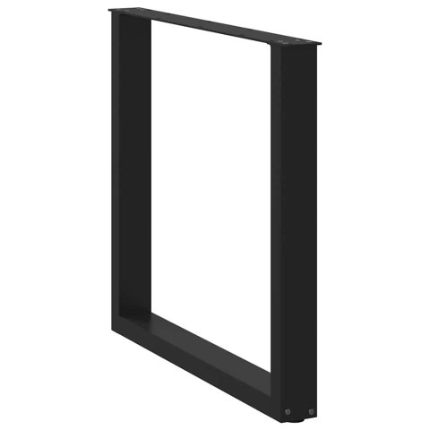 NOGI DO STOŁU JADALNEGO W KSZTAŁCIE LITERY U 2 SZT. CZARNE 90X(72-73)CM STAL