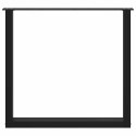 NOGI DO STOŁU JADALNEGO W KSZTAŁCIE LITERY U 2 SZT. CZARNE 90X(72-73)CM STAL