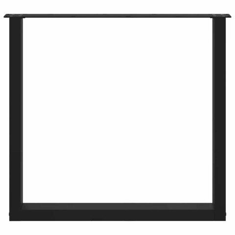 NOGI DO STOŁU JADALNEGO W KSZTAŁCIE LITERY U 2 SZT. CZARNE 90X(72-73)CM STAL