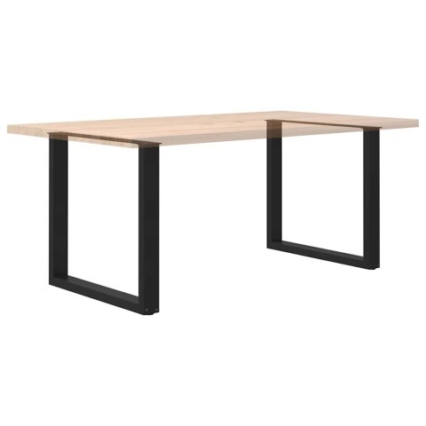 NOGI DO STOŁU JADALNEGO W KSZTAŁCIE LITERY U 2 SZT. CZARNE 90X(72-73)CM STAL