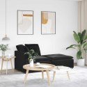 SOFA MODUŁOWA Z PODNÓŻKIEM I PODUSZKAMI AKSAMITNA CZERŃ