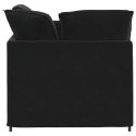 SOFA MODUŁOWA Z PODNÓŻKIEM I PODUSZKAMI AKSAMITNA CZERŃ