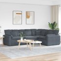 SOFA MODUŁOWA Z PODUSZKAMI AKSAMITNA CIEMNOSZARA