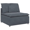 SOFA MODUŁOWA Z PODUSZKAMI AKSAMITNA CIEMNOSZARA