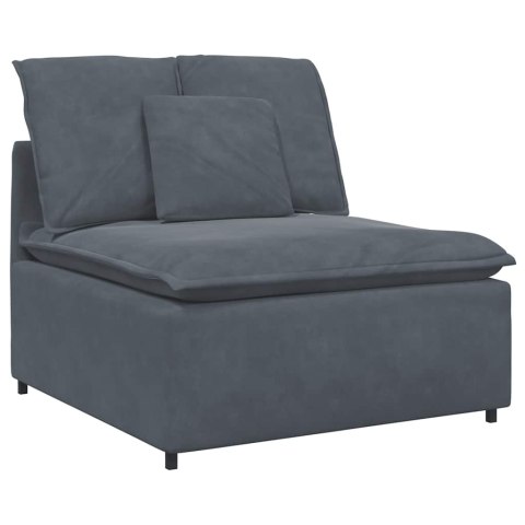 SOFA MODUŁOWA Z PODUSZKAMI AKSAMITNA CIEMNOSZARA