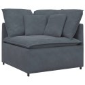 SOFA MODUŁOWA Z PODUSZKAMI AKSAMITNA CIEMNOSZARA
