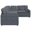 SOFA MODUŁOWA Z PODUSZKAMI AKSAMITNA CIEMNOSZARA