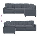 SOFA MODUŁOWA Z PODUSZKAMI AKSAMITNA CIEMNOSZARA