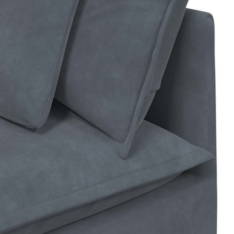 SOFA MODUŁOWA Z PODUSZKAMI AKSAMITNA CIEMNOSZARA