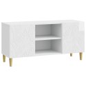 VidaXL Szafka pod telewizor 102 x 34,5 x 50 cm Biały wysoki połysk