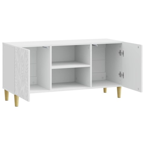 VidaXL Szafka pod telewizor 102 x 34,5 x 50 cm Biały wysoki połysk