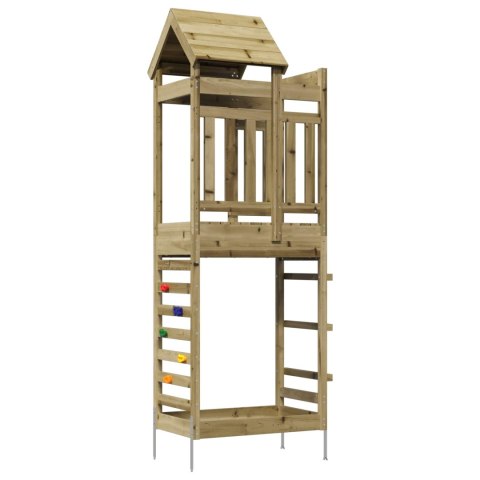 WIEŻA ZABAW BRĄZOWY 52,5X85X238CM DREWNO IMPREGNOWANE LITE