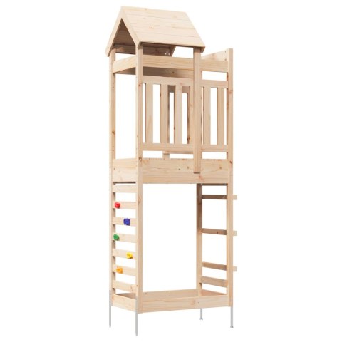 WIEŻA ZABAW BRĄZOWY 52,5X85X238CM LITE DREWNO SOSNOWE