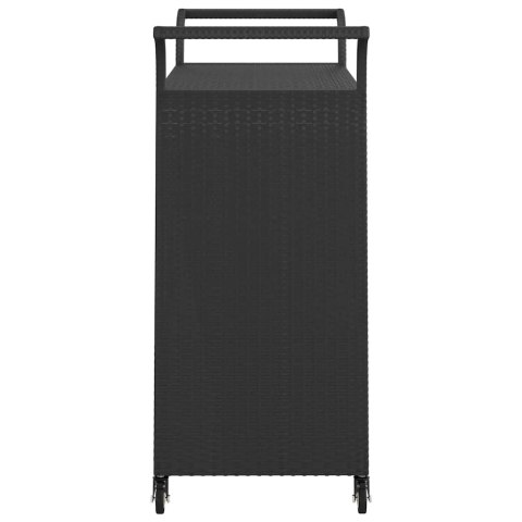 VidaXL Wózek barowy z szufladą, czarny, 100x45x97 cm, polirattan