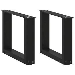 NOGI DO STOLIKA KAWOWEGO W KSZTAŁCIE LITERY U 2 SZT. CZARNE 30X(30-31)CM STAL