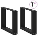 NOGI DO STOLIKA KAWOWEGO W KSZTAŁCIE LITERY U 2 SZT. CZARNE 30X(30-31)CM STAL